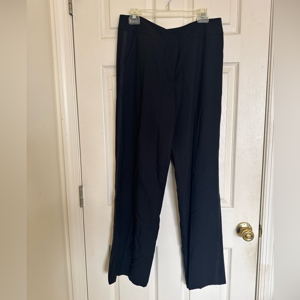 Calvin Klein Women's Black Dress Pants Size 12 100% Wool Straight Leg
